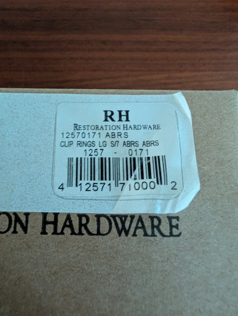 Restoration Hardware Estate Clip Rings Brass 7 Fits 1.5